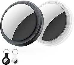 2 Packs Air Tracker Tag (Apple MFi Certified) Compatible with Apple Find My (iOS Only) Bluetooth Tracker, Smart Keys Finder and Item Locator with Waterproof Case for Wallet Luggage Backpack 1B1W