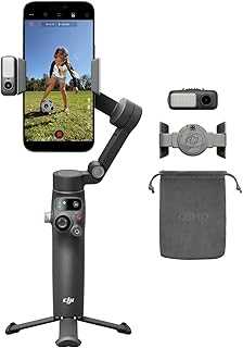 Osmo Mobile 8 Gimbal Stabilizer for Phone, Native Tracking with Apple DockKit, 360° Pan Rotation, Built-in Extension Rod & Tripod, 10h Battery, Extension Rod, Foldable 3-Axis Stabilization