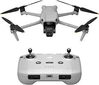 Air 3 (DJI RC-N2), Drone with Medium Tele & Wide-Angle Dual Primary Cameras, 46-Min Max Flight Time, Omnidirectional Obstacle Sensing, 48MP Photos, 4K/60fps HDR, Compliance with FAA Remote ID