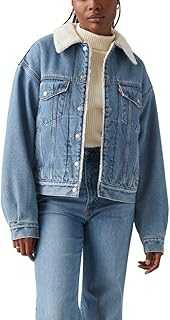 Womens 90s Sherpa Trucker Jacket (Standard and Plus)