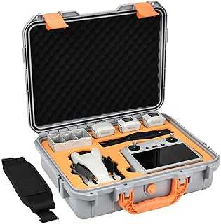 Hard Case for DJI Mini 3 Pro/3/Mini 4 Pro, Waterproof Pressure Resistant Carrying Case Accessories - Fits Latest for DJI RC (Included Neck Strap)