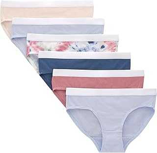 Girls' Originals Underwear, Stretch Cotton Boyshorts, Hipster, Bikini Panties, 6-Pack