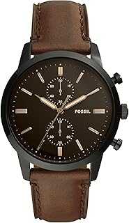 Men's Townsman Quartz Stainless Steel and Leather Chronograph Watch