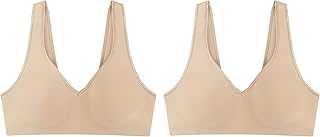 Womens Wireless Bra, Smooth Comfort Full-Coverage T-Shirt Bra for Women, Single Or 2-Pack