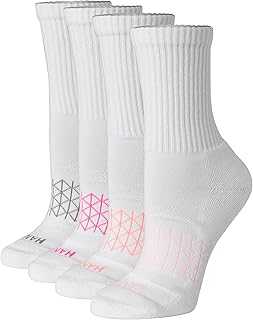 womens Cushioned Crew Socks, Absolute Active Crew Socks for Women, Seamless Toe, 4-pairs