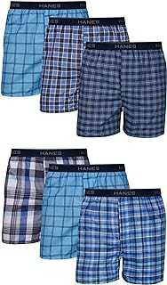 Men's Underwear Boxers Pack, Cool & Breathable Cotton Underwear, Moisture-Wicking Boxers for Men