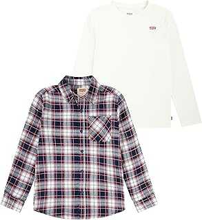 Boys' Long Sleeve Waffle Knit and Flannel 2-Pack Shirt
